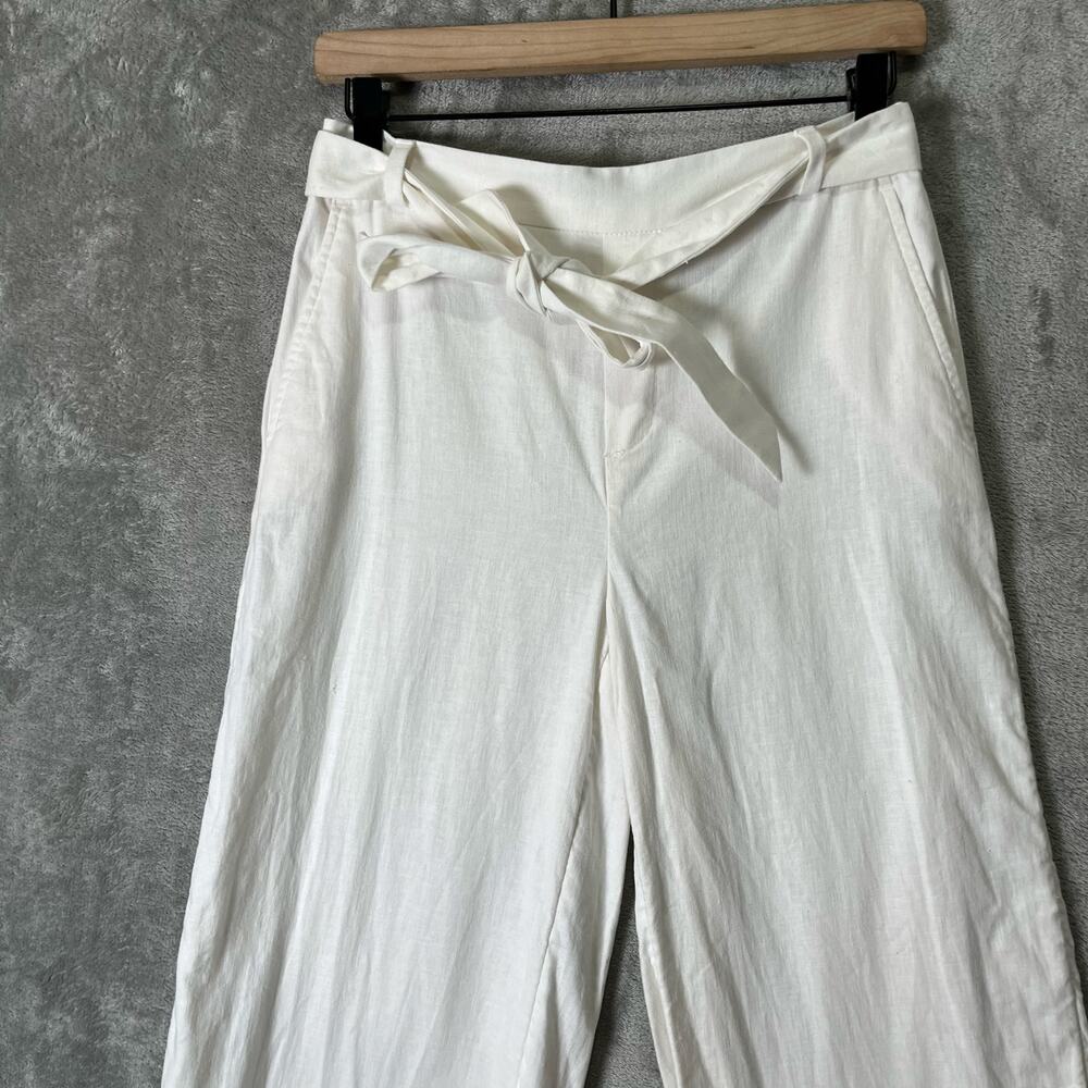 Banana Republic Rowan Wide Leg Pants‎ Linen Cotton Blend 2 Coastal Lightweight - Picture 4 of 6
